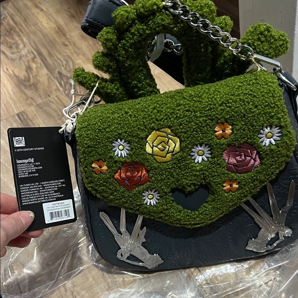 Loungefly Handbags - Loungefly Green Floral Embroidered Mini Shoulder Bag